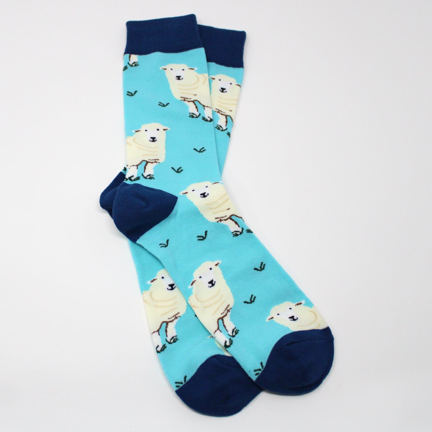 Sheep on Light Blue Socks