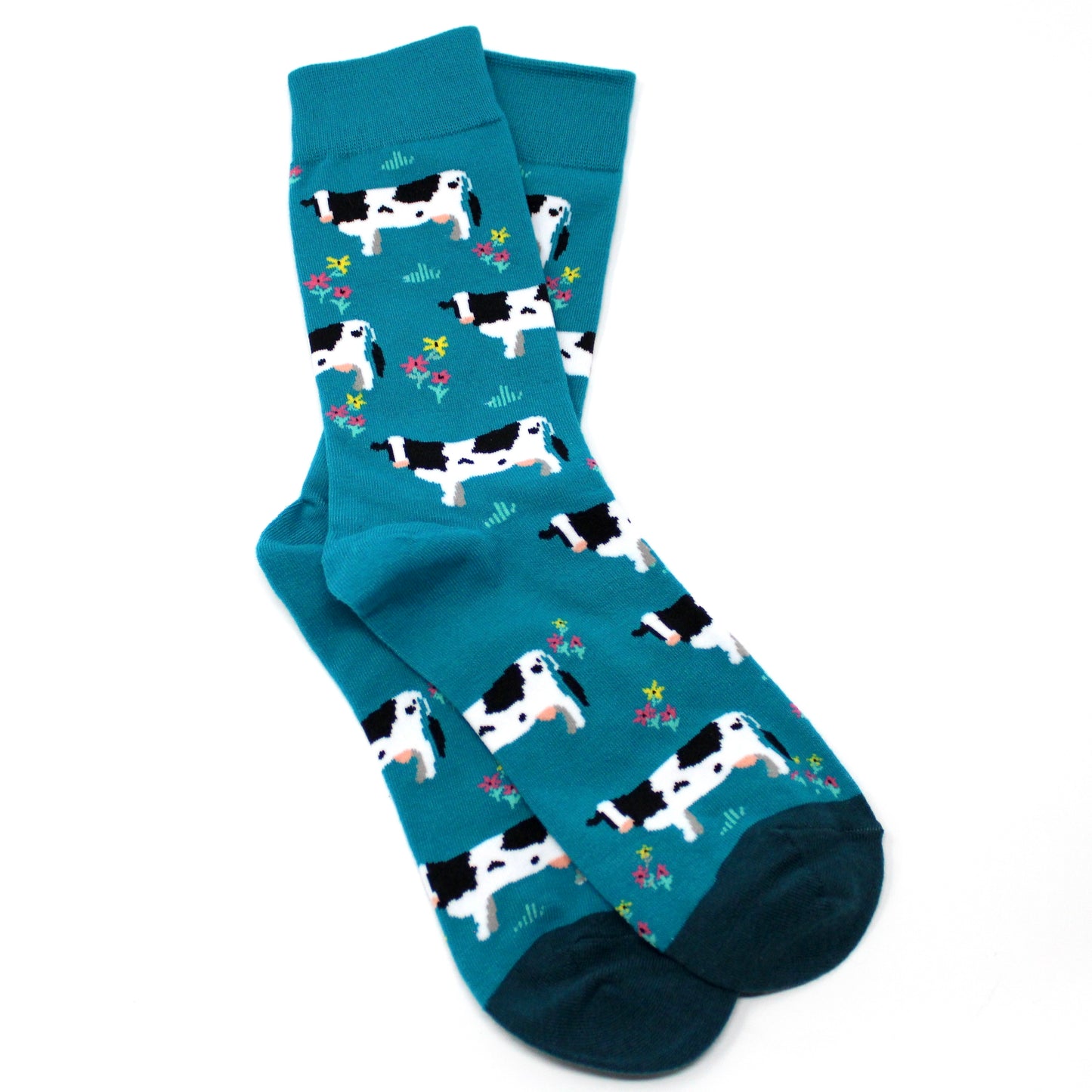 Cows on Teal Socks