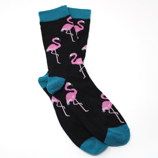 Flamingo Socks - Blue & Black