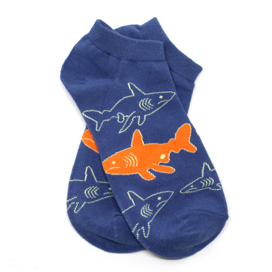 Orange Shark Anklet Socks